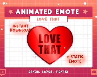 Love That Heart Animated Emote: Discord & Twitch Emote for Streaming (Digital Download) - Stream Decoration
