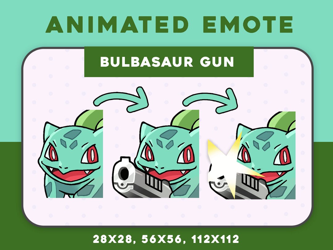 ANIMATED BULBASAUR GUN Emote / Angry Bulbasaur Pokemon / Funny Etsy
