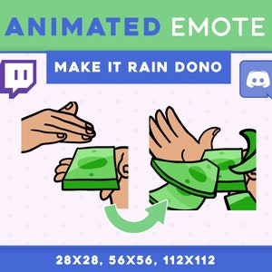 Animated Donation Emote | Make it Rain | Twitch Emote | Discord Emote | Streaming Emote | Streamer Emoji | Dono Emote | Cash Money