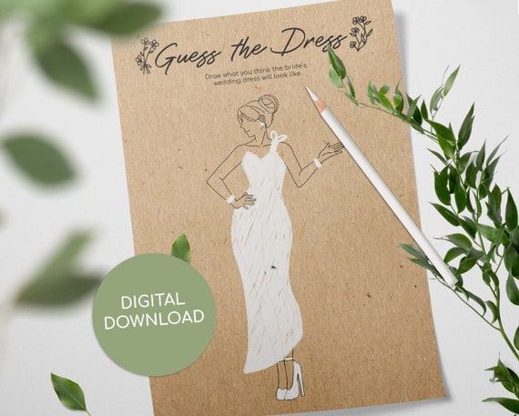 Guess the Dress INSTANT DOWNLOAD Printable Bridal Shower | Etsy