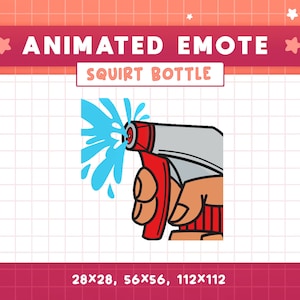 Emote animata bottiglia spray / Emote divertente schizzo per Twitch, Discord / Emote giocatore per lo streaming / Bottiglia schizzo gatto cattivo / Meme streamer