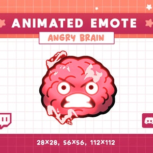 ANIMATED Angry Brain Emote Rage Lightning / Raging Mega Mind / Brainiac / Angry Mad Gamer / Discord Twitch / Emotes for Gamers and Streamers