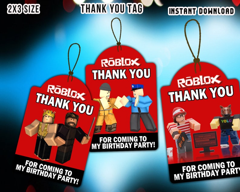 Diy Roblox Thank You Tag Roblox Favor Tags Roblox Etsy - roblox cards roblox thank you tags instant download etsy