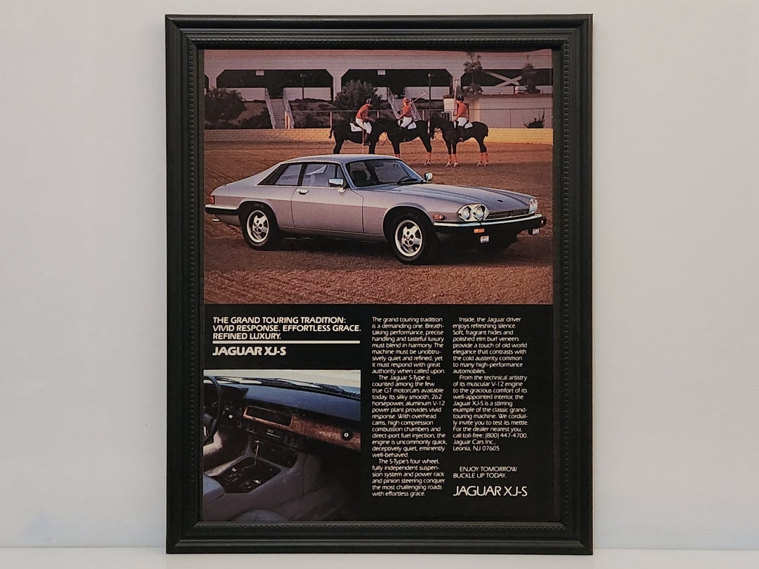 Framed Vintage 80's Car Ad Jaguar XJ-S V-12 S-type 1985 Classic ...
