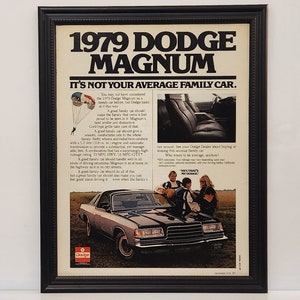 Gerahmtes Vintage Auto 1979 Dodge Magnum T-Tops MOPAR Muskel Retro Werbung Werbung Klassiker Wand Kunst Foto Poster