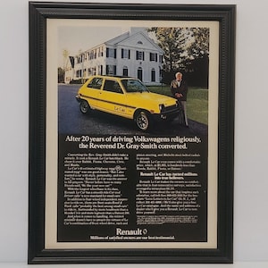 Framed Vintage 70&#39;s Car Ad Renault Le Car 1979 Classic Automotive Advertisement Retro Wall Art Photo Poster 5