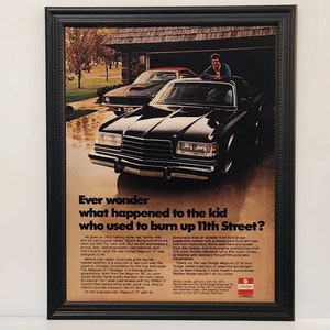 Gerahmte 70er Oldtimer Anzeige 1978 Dodge Magnum GT Coupe T-Tops MOPAR Muskel Retro Werbung Automobil Klassische Wandkunst Foto Poster