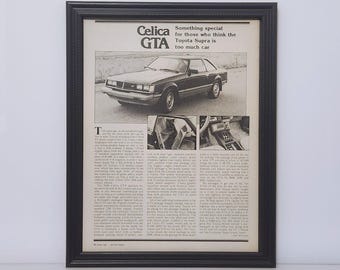 Framed Vintage 80's Car Article 1981 Toyota Celica GTA Classic Advertisement Poster