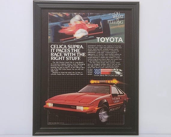 ララさん専用 ☆超美品☆STANDARDCALIFORNIA Framed Vintage 80's Car Ad 1982 Toyota Celica Supra Long Beach