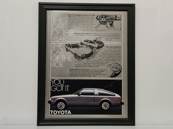 Framed Vintage 70's Car Ad Toyota Celica GT Liftback 1978 Classic