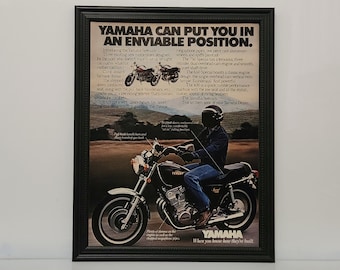 Framed Vintage 70's Motorcycle Ad Yamaha XS 750 Special XS750 1978