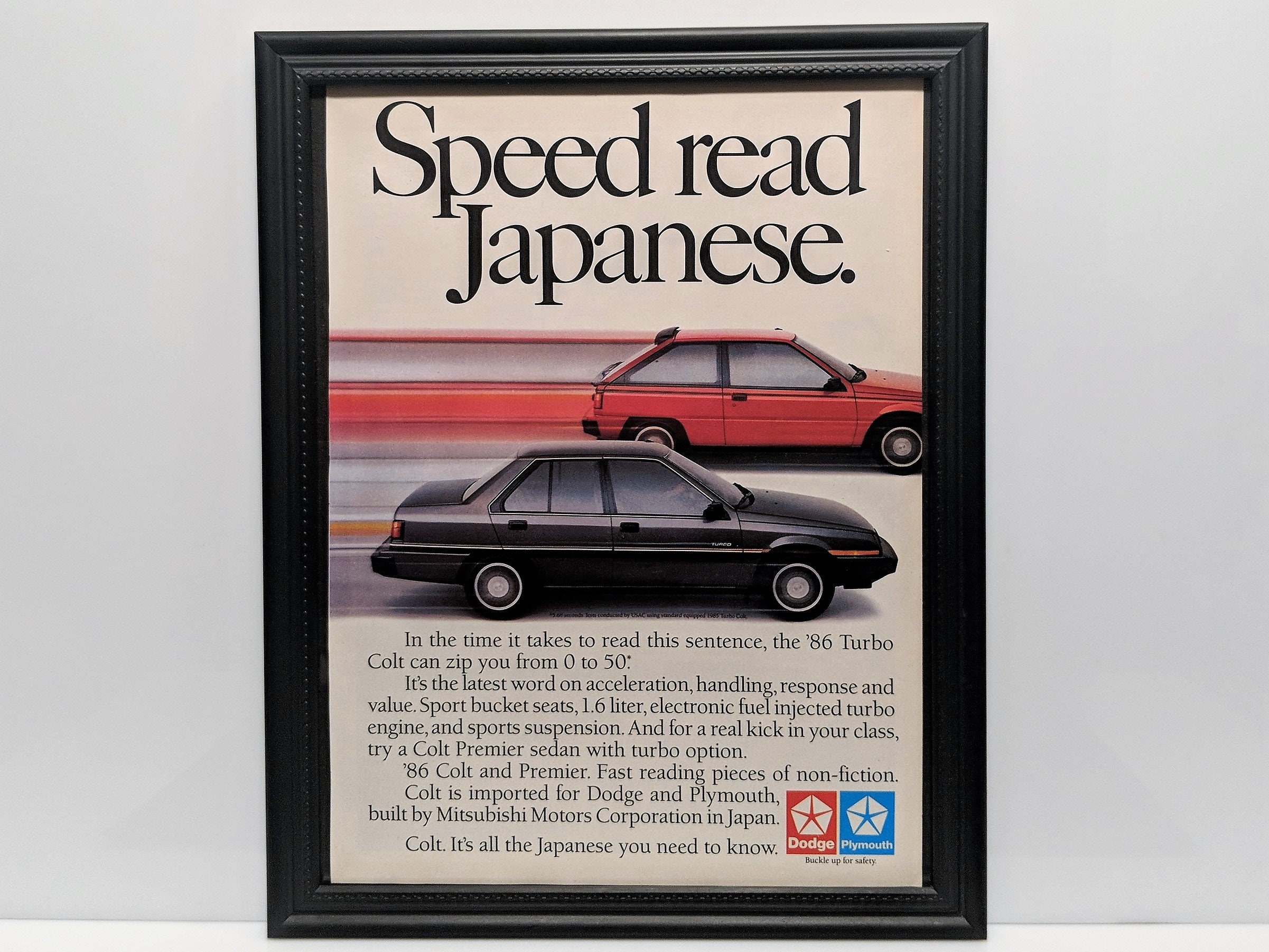 Framed Retro 80's Car Ad Datsun 280 SX Coupe 1982 Nissan Vintage
