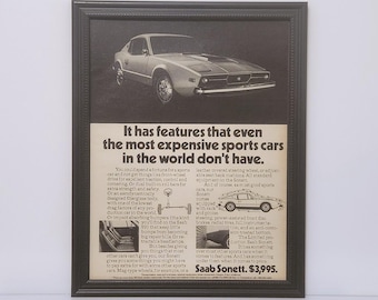 Framed Vintage 80's Car Ad 1984 Mitsubishi Tredia Turbo Retro