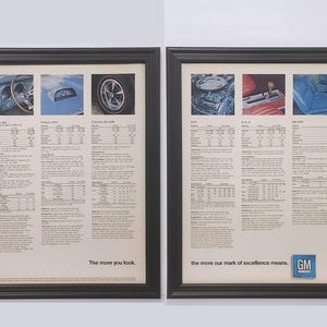 Gerahmtes Vintage 60&#39;s Car Ad 1978 GM Muskel Car Lineup Camaro Firebird GTO 442 Chevelle Buick GS Chevy Werbung Foto Poster