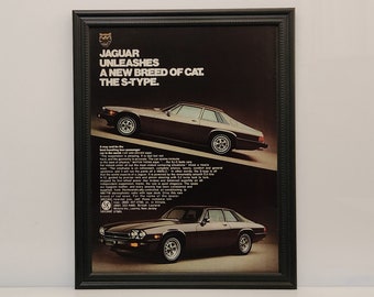 Vintage 70er Jahre Auto Werbung Jaguar XJ-S V-12 Coupé 1976 Classic Werbung Wandkunst Fotoposter