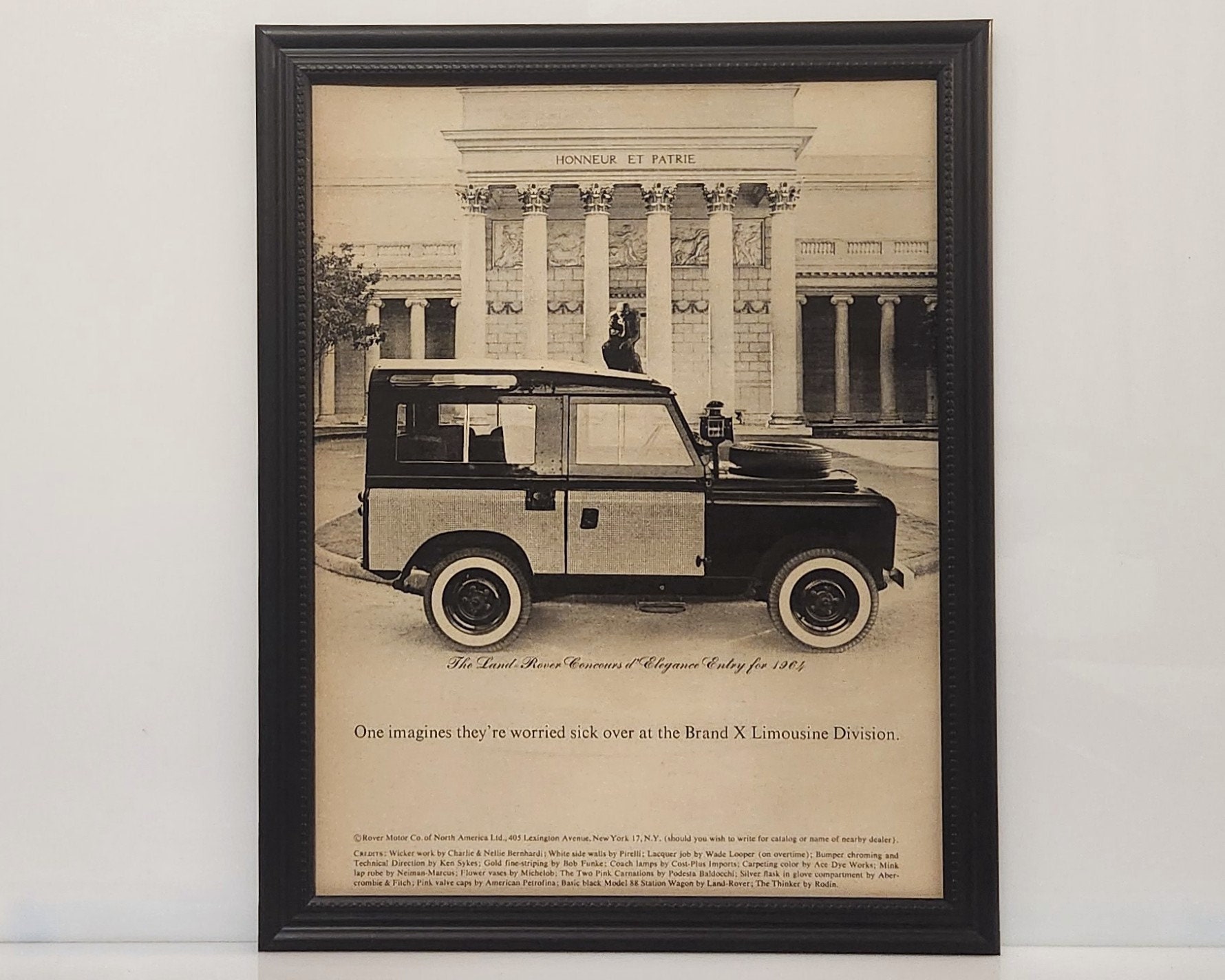 60's Vintage Car Ad 1964 Land Rover Series IIA 2a Concours d'Elegance Retro Poster