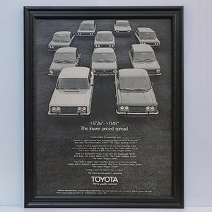 Retro 70er Jahre Auto Werbung 1970 Corona Corolla Mark II Werbung Vintage B & W Automobile Classic Wall Art Foto Poster