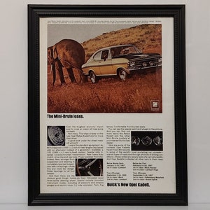 Framed 60&#39;s Vintage Car Ad 1968 Opel Kadett Rallye Retro Advertisement Automotive Classic Wall Art Photo Poster Artwork