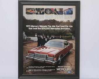 Framed Vintage 70's Car Ad 1972 AMC Jeep Lineup CJ-5 Wagoneer