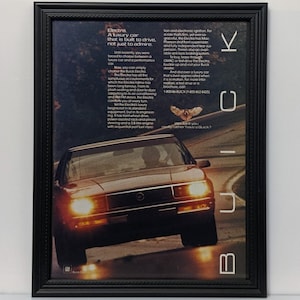 Framed Vintage 80&#39;s Car Ad Buick Electra 1986 Classic Advertisement Automotive Wall Art Photo Poster