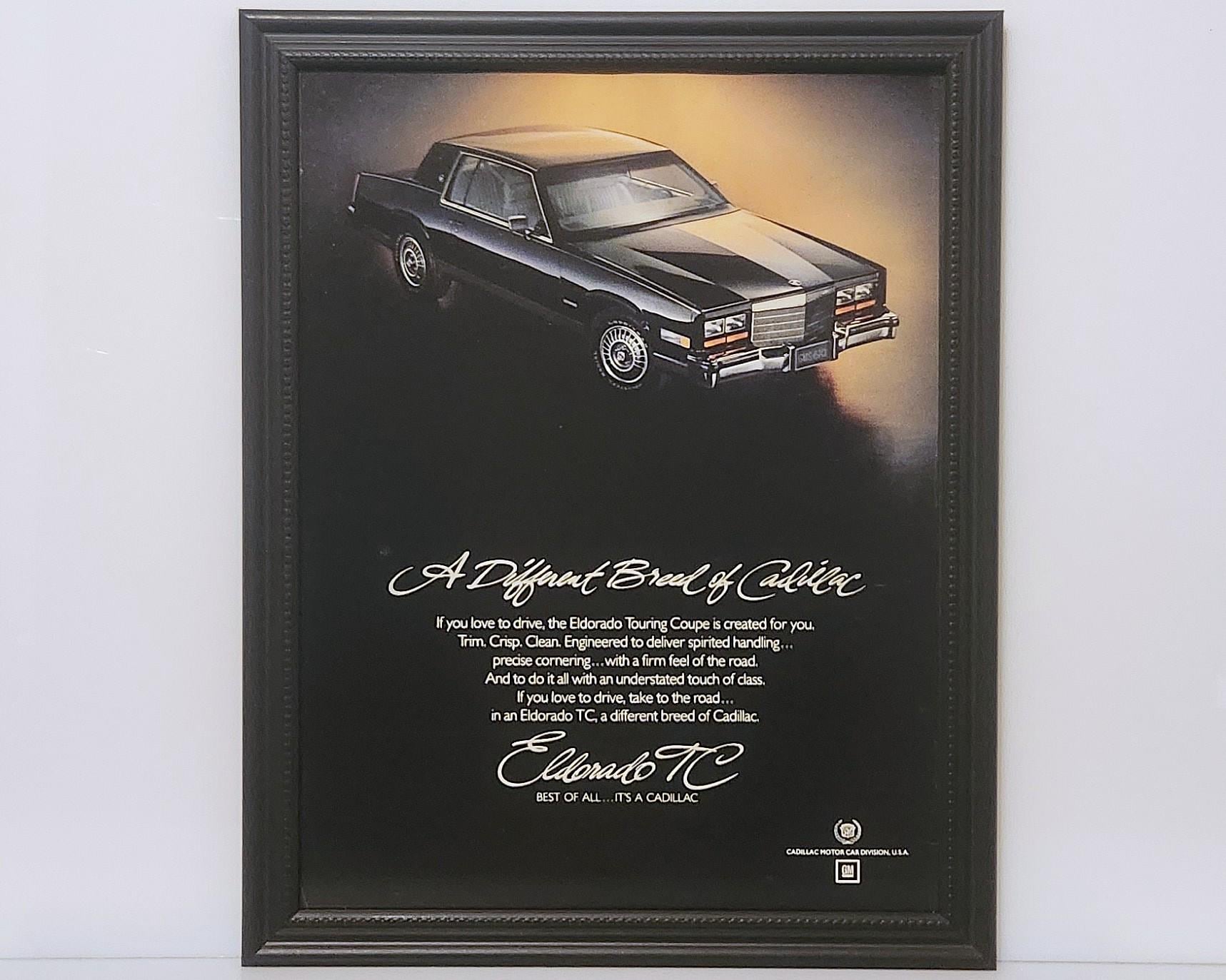 Framed Vintage 80's Car Ad Cadillac Eldorado Touring Coupe 1982