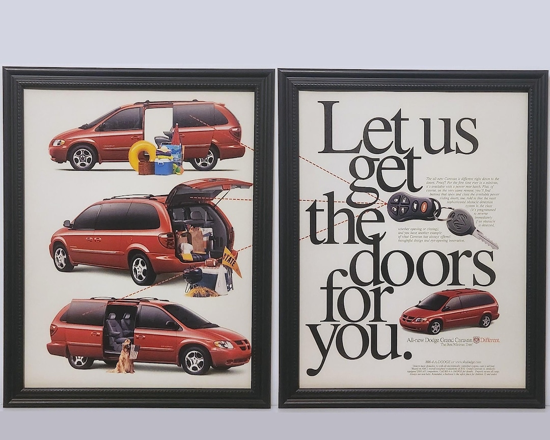 Framed Car Ad Dodge Grand Caravan 2001 2002 2003 2-page