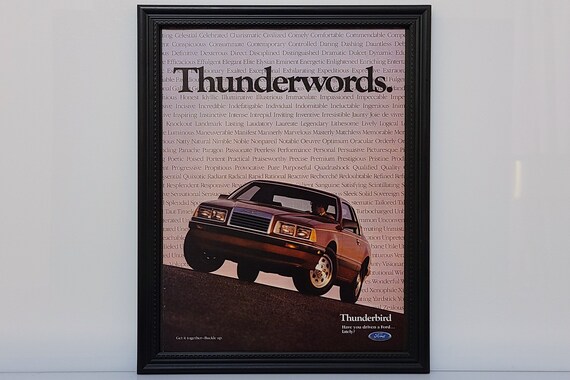 Gerahmte Vintage 80er Jahre Auto Ad 1985 Ford Thunderbird Etsy