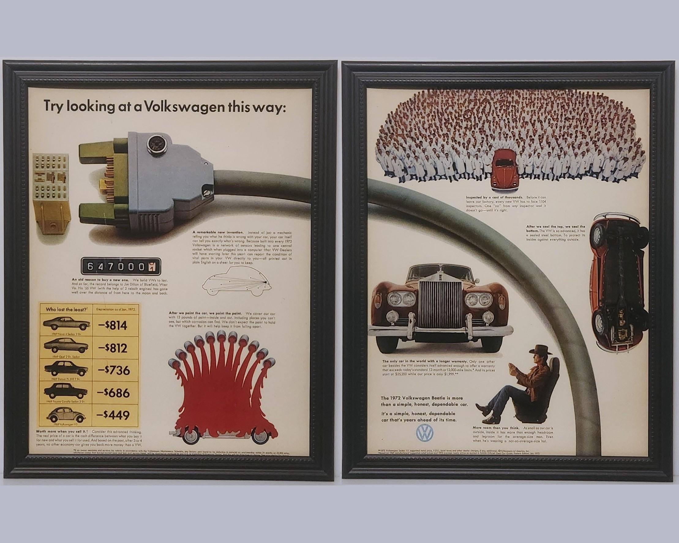 Publicité vintage des années 70 encadrée