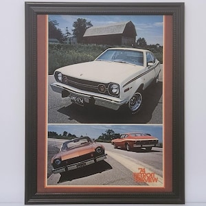 Framed Vintage 70&#39;s Car Ad 1974 AMC Matador & Hornet Classic Advertisement Poster