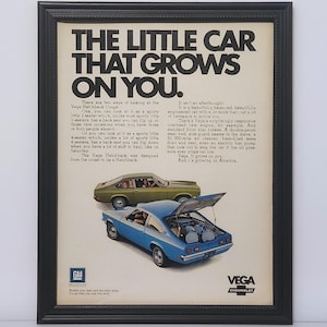 Vintage 70er Jahre Auto Werbung Chevrolet Vega Hatchback Coupé 1971 1972 1973 Classic Werbung Foto Poster