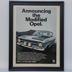 Framed Vintage 60&#39;s Car Ad 1967 Buick Opel Kadett Rallye Retro Automotive Advertisement Classic Wall Art Photo Poster