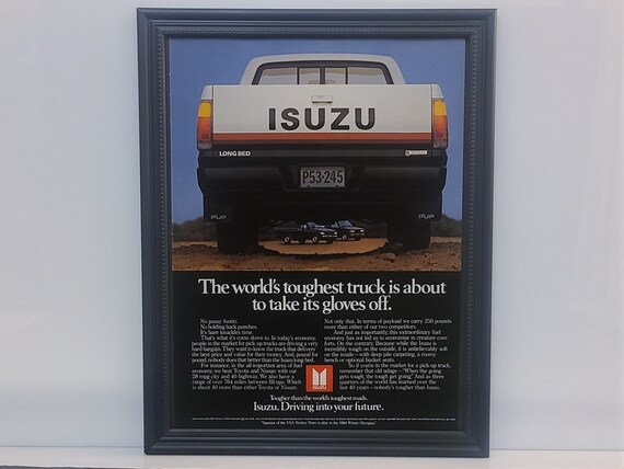 Framed Vintage 80's Car Ad 1983 Isuzu 4x4 P'up Pickup Truck Retro