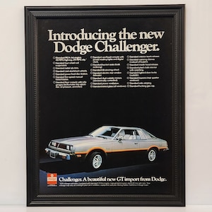 Vintage 70er Jahre Auto Werbung 1978 Dodge Challenger Retro Classic Werbung Wandkunst Fotoposter