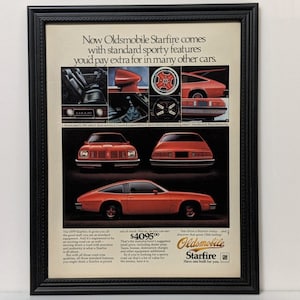 Framed 70&#39;s Car Ad 1979 Oldsmobile Starfire Vintage Advertisement Automotive Classic Wall Art Photo Retro Poster