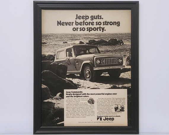 Framed Vintage 70's Car Ad AMC Jeep Commando 1972 1973 4x4 off