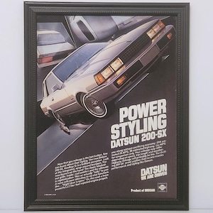 Framed Vintage 80&#39;s Car Ad Nissan 200-SX 1981 1982 1983 Silvia S110 Classic Advertisement Poster