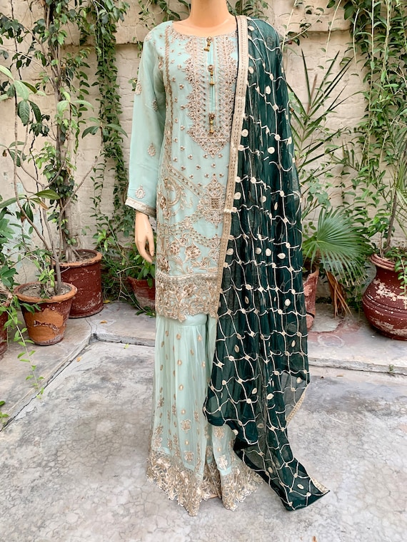 green emerald velvet dress Buy Mint Green Pakistani Salwar Kameez In USA, UK, Canada, Australia,  Newzeland online