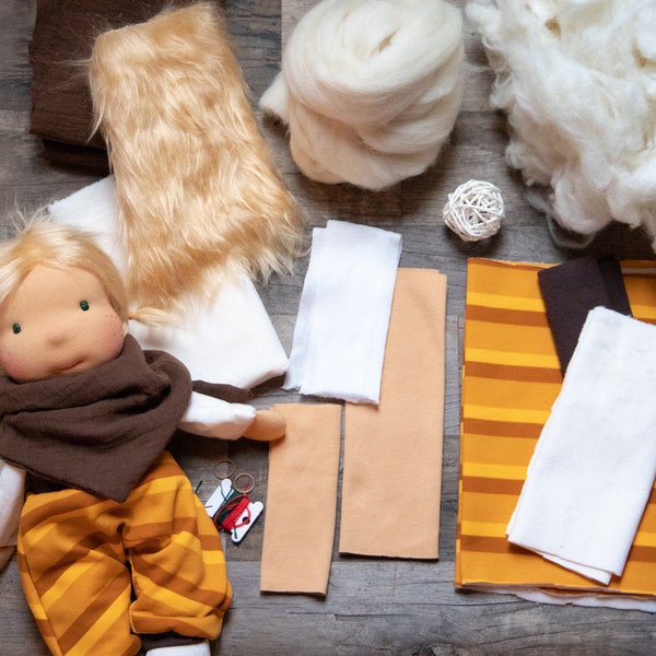 Material Paket Anna für eine Taluwa Doll 35cm - passend für die E-Book Anleitung Puppe Siri