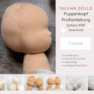 Doll&#39;s head - DIY E-Book instructions for a wrapped head in Waldorf style - Doll Tutorial Ebook 45 cm - PDF German & English language