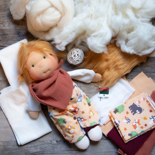 Material Paket Pippa für eine Taluwa Doll 35cm - passend für die E-Book Anleitung Puppe Siri