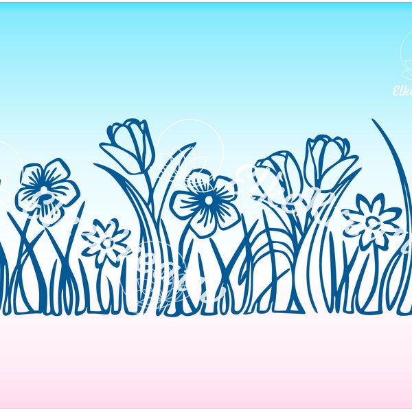 Plotter file Bunte Blumenwiese as SVG, DXF and PNG