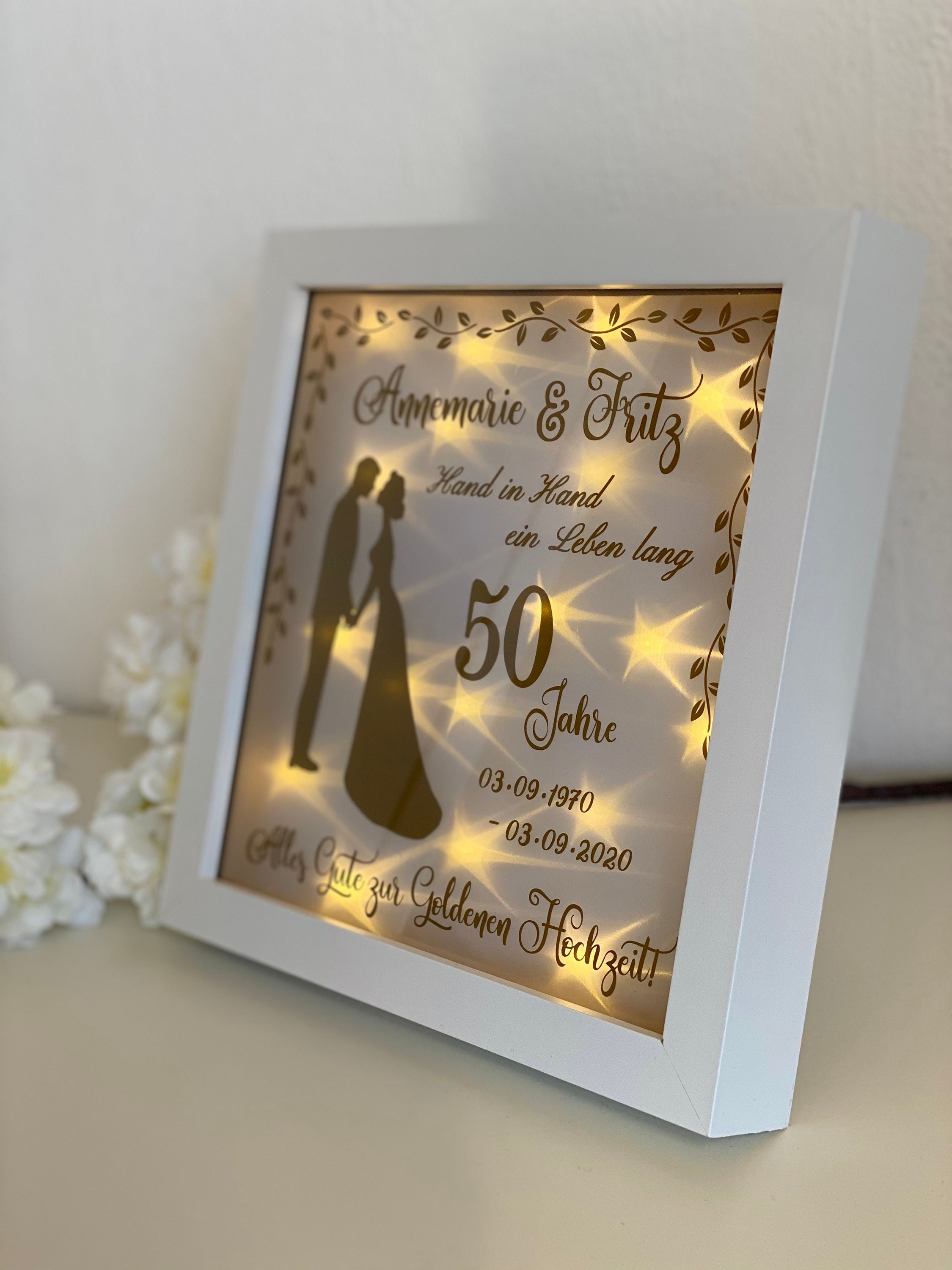 Geschenk zur Goldenen Hochzeit Beleuchteter Bilderrahmen Etsy