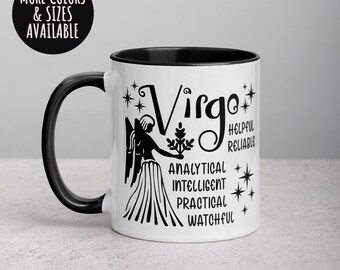 Taza del signo zodiacal Virgo, regalo de astrología, taza de café de cerámica