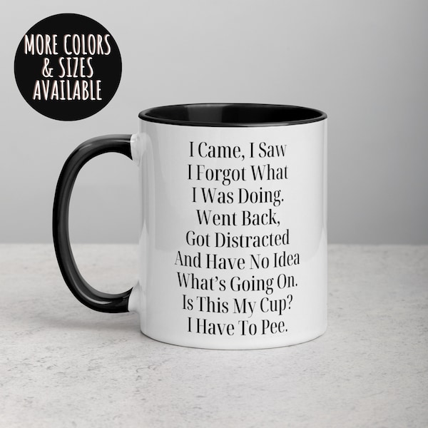 I Came I Saw I Forgot What I Was Doing Coffee Mug, Senior Citizen Mug, Old People Mug,  Sarcastic Coffee Mug, Work Mug, Funny Mug 259