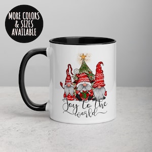 Christmas Mug, Joy To The World, Christmas Gnome Mug,Holiday Gnome Mug, Cute Gnome Mug, Christmas Coffee Mug, Hot Cocoa Mug, Coffee Mug  235