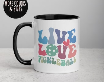 Live Love Pickleball Mug: Ceramic Coffee Mug Gift (11oz, 15oz, 20oz)