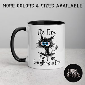 It&#39;s Fine I&#39;m Fine Everything Is Fine Coffee Mug, Electrocuted, Stressed Out Cat, Funny Cat Mug, Cat Lover, Humorous, Gifts For Her 11