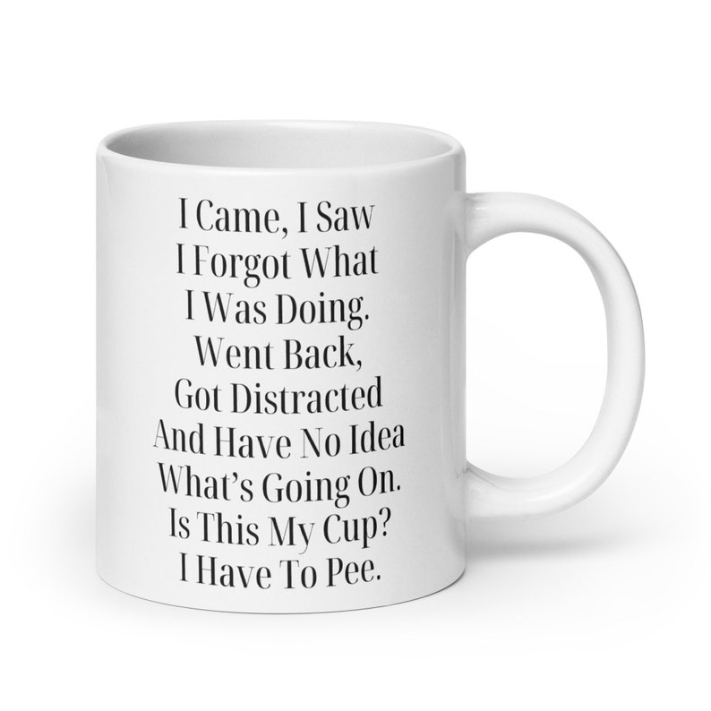 Je suis venu, j'ai vu que j'avais oublié ce que je faisais Mug à café, Mug pour personnes âgées, Mug pour personnes âgées, Mug à café sarcastique, Mug de travail, Mug drôle image 7