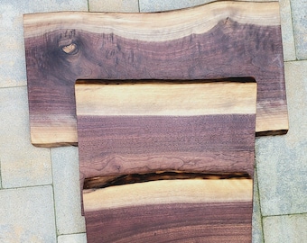 Live Edge Walnut Cutting Board. Bbq, Brisket Solid Butcher Block.