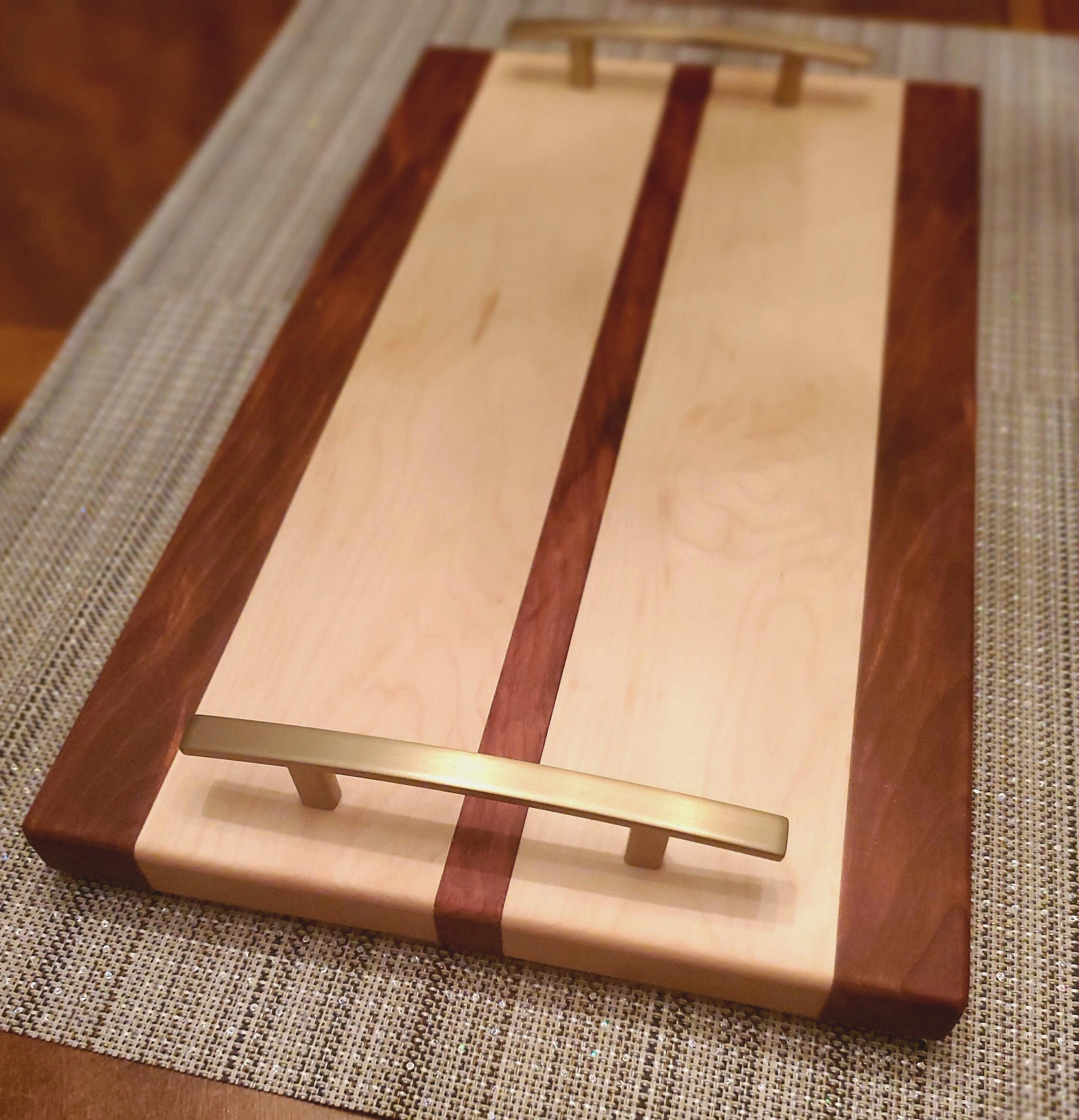 Charcuterie Board with Metal Handles / Personalized Serving Etsy